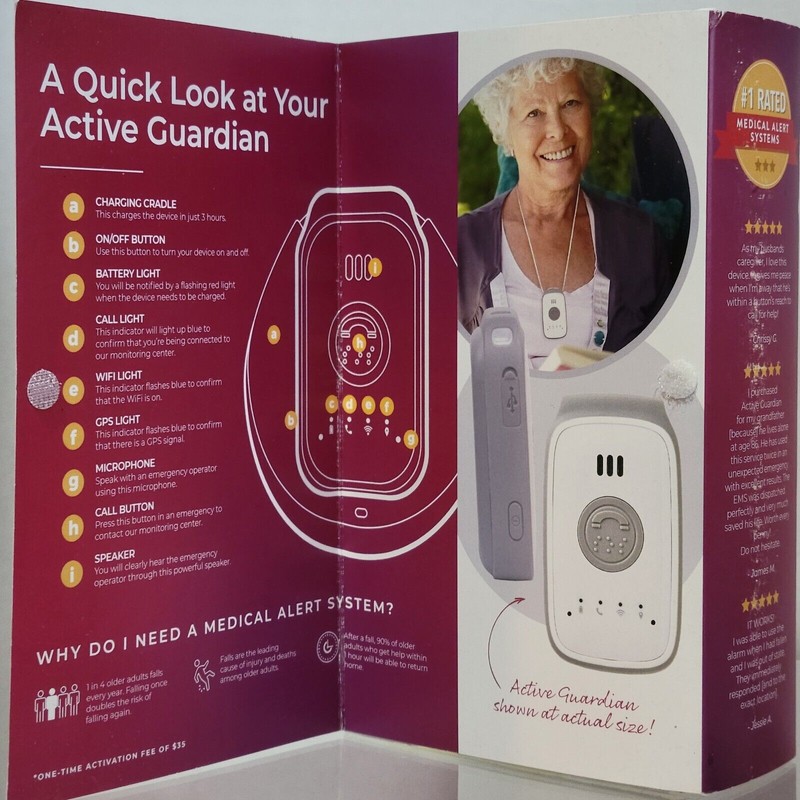 Medical Guardian Active Guardian Mobile Alert System with GPS New