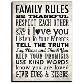 Family Rules, Thankful Kisses, One 11x14 Mounted Art Stephanie Marrott