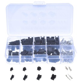 JST-SM Housing Connector Small Connector Wiring Work Terminals Electronic Components 2 Pin 3 Pin 4Pin 5Pin 2.54mm Pitch 2 3 4 5 Pin JST-SM Connector Male / Female Adapter Kit Total 200pcs