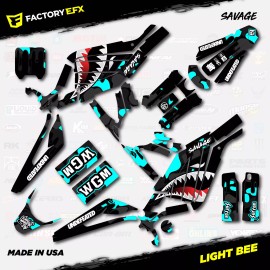 Factory EFX Black Cyan Camo Savage Racing Graphics kit fit Sur-Ron Light Bee All Year Surron