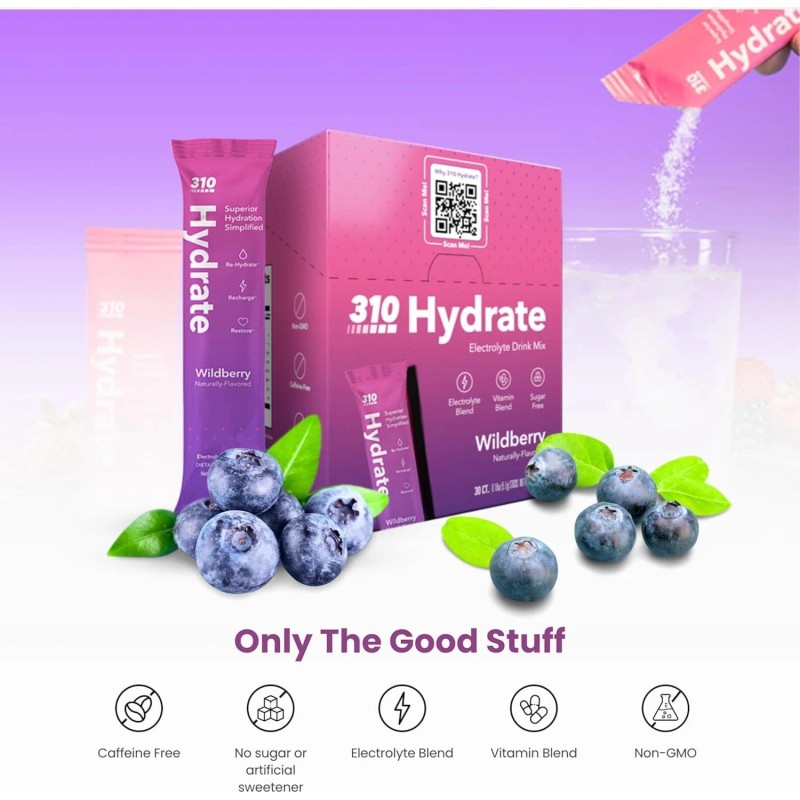 310 Hydrate Electrolyte Powder Pack Of 30 Sugar Free Hydration