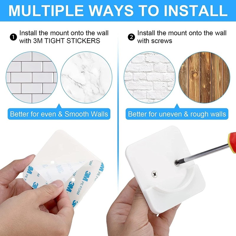 ICERO Adhesive Shower Curtain Rod Holder | No Drilling, Sticking