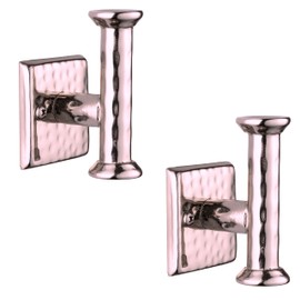 Monarch Abode 19329 Metal Hand Hammered Wall Hooks Multi-Purpose Towel, Coat, Robe and Door Hooks, Decorative Towel Hook, Heavy Duty, Set of 2, Brushed Nickel
