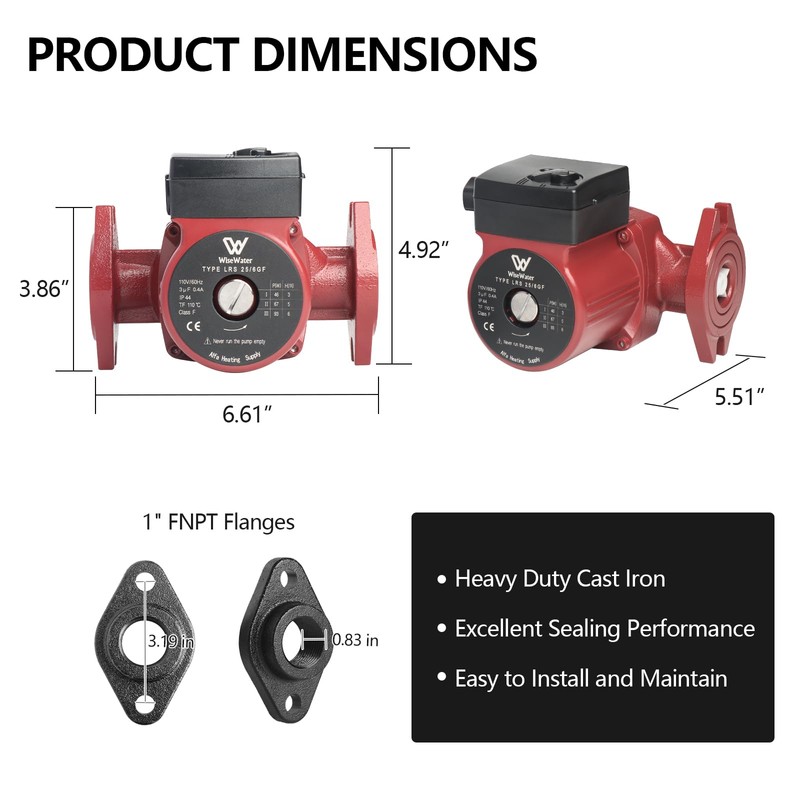 AB 110V 12.6 GPM Circulation Pump with Internal Check Valve,