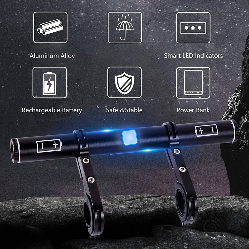 Ksrnsne Bike Handlebar Extender USB Bicycle Handlebar Extension Mount for