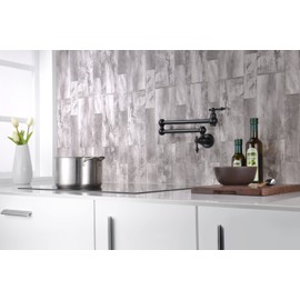 Sumerain Bronze Pot Filler Faucet Wall Mount Oil Rubbed Bronze,Dual Swing Joints and 24" Extension