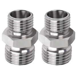 2 Pcs M14 to M16 Stainless Steel Fittings Adapters for Mini Excavator Hydraulic Hose Pipe Thread #115757 Hydraulic Attachment Fittings Connector Compatible with AGT、FF Industries、VICSEC、Miva、Machpro