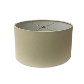 Royal Designs Shallow Oval Hardback Lamp Shade, Linen Beige, 12 x 14 x 8.5