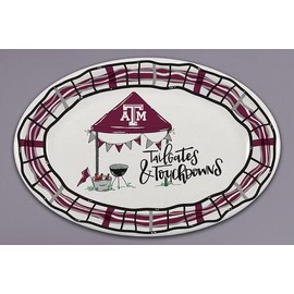 Magnolia Lane Texas A&M Aggies Barbeque Oval Plate, 18-inch Length, Melanine, Kitchen Accessories