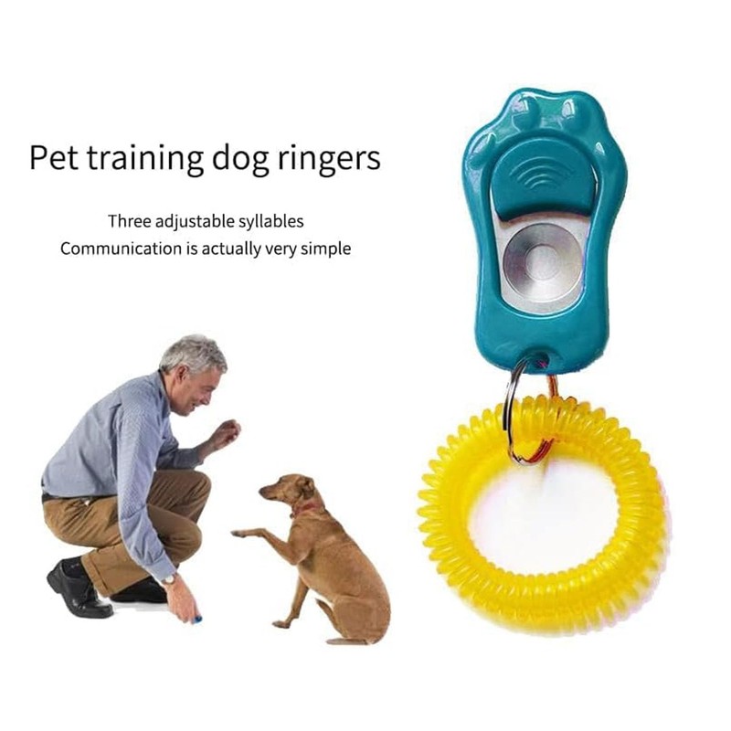 Mirhua訓練用品 ペット クリッカー 音が大きい リストストラップ付き ペット 犬 猫 しつけ用品 お出かけ用品（（ブラック＆ブルー）