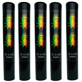DC Crafts Nation Pop Top Smell Proof Pocket Protector Storage Tube 5 Count - Rasta Skull Jamaican