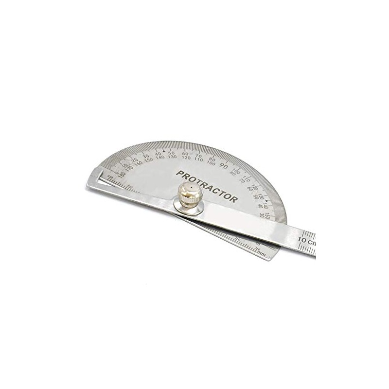 AAProTools Steel Protractor 0-180 Degrees with Round Head Stainless WG-004