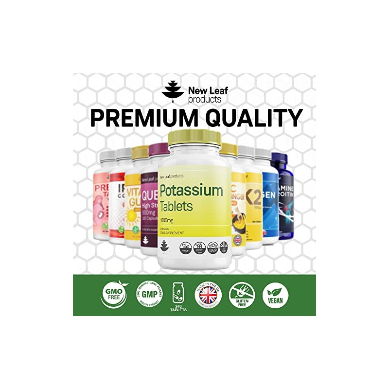 Potassium Supplements 1000mg, 240 Vegan Potassium Tablets Mineral Electrolytes Supplement