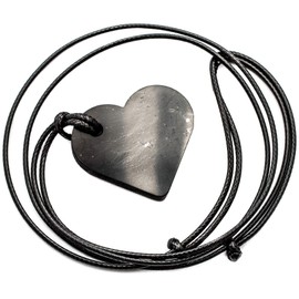 Wallystone Gems Shungite - Heart Pendant Necklace - for Loved You Ones - Activating and Re-balance Heart and Throat Chakras