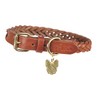 Shires Digby and Fox Plaited Dog Collar - Tan: Medium