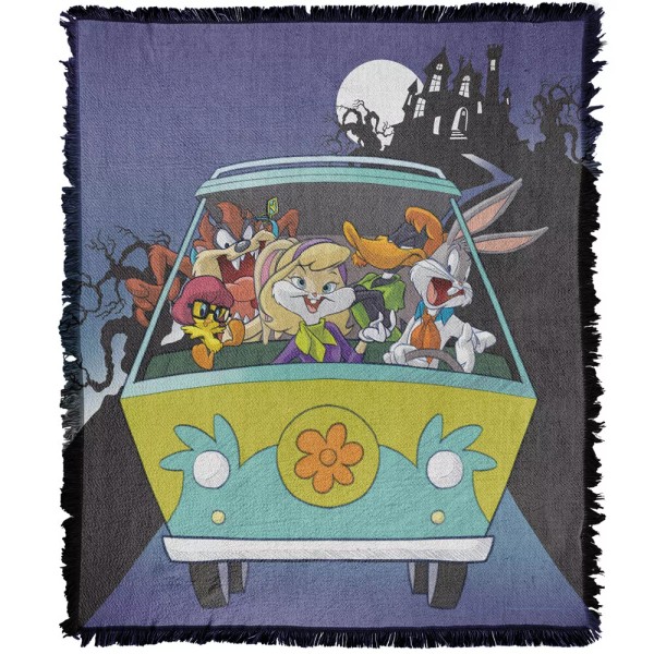 WB 100: Blanket, 50"x60" Looney Tunes Scooby-Doo Van Woven Cotton