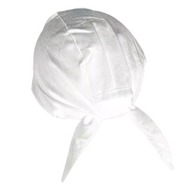 Estationeryhouse Indian Sikh Punjabi Patka Headwear, Cotton Biker Skull Cap, Bandana Hair Wrap Cotton with Tie Back Strings (UK, Alpha, One Size, White)