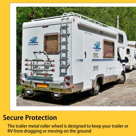 GearTrust Weld on Trailer Roller Wheel, Heavy Duty Steel Trailer Skid Wheel, 2 Pack Steel Micro Rollers for RV Trailers, Motorhome and 5th Caster Roller