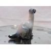 FENTON GLASS 2021 MILK GLASS & AMETHYST IRIDIZED FIGURINE DINOSAUR