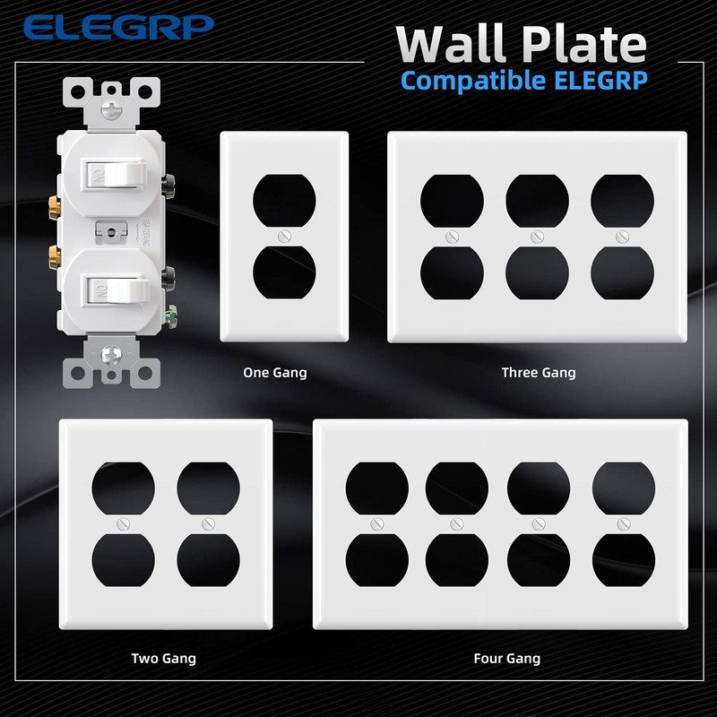ELEGRP Double Toggle Light Switch - 15A, 120V, In-Wall On/Off,