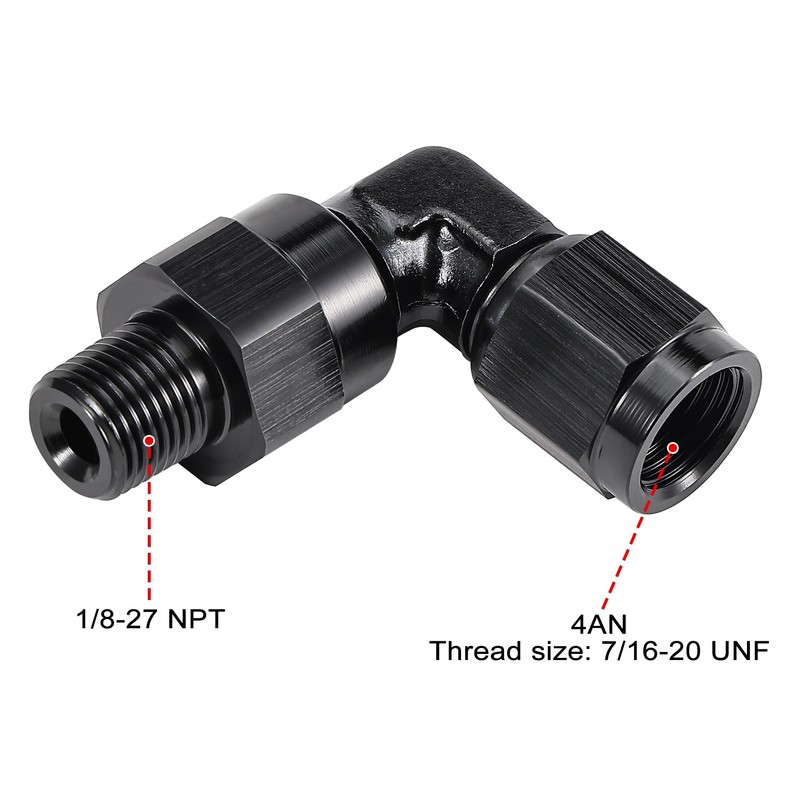 EVIL ENERGY 4AN Female to 1/8 NPT Pipe Swivel 90