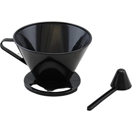 cups Single Cup Pour Over Coffee Dripper #2 Cone, BPA-Free, Portable Brewer + Scoop