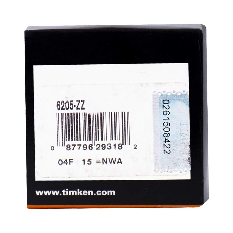 TIMKEN 6205-ZZ 2PACK Double Metal Seal Bearings 25x52x15mm, Pre-Lubricated and