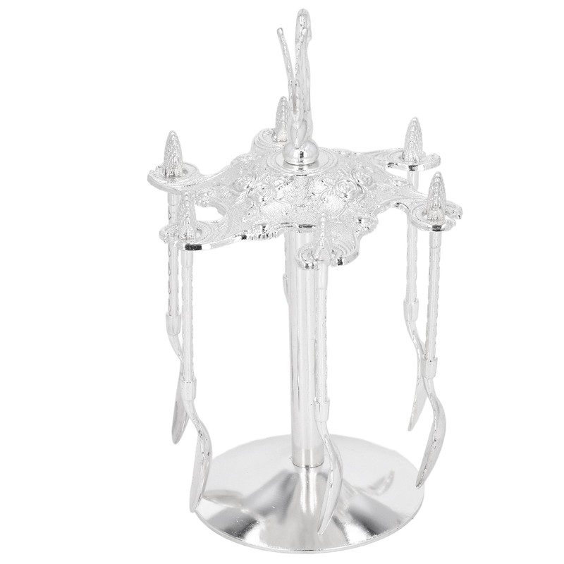 Coffee Spoon Holder Elegant Swan Silver Color Zinc Alloy Rotatable