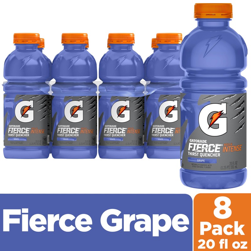 Gatorade Thirst Quencher Artificial, Fierce Grape Sports Drinks, 20 Fl