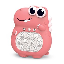 Pop Quick Push Game Light Up Fidget Toys Handheld Puzzle Press Popping Game Console Birthday Gift for Kids Ages 3+ Adult Pink Dinosaur - Color: Pink