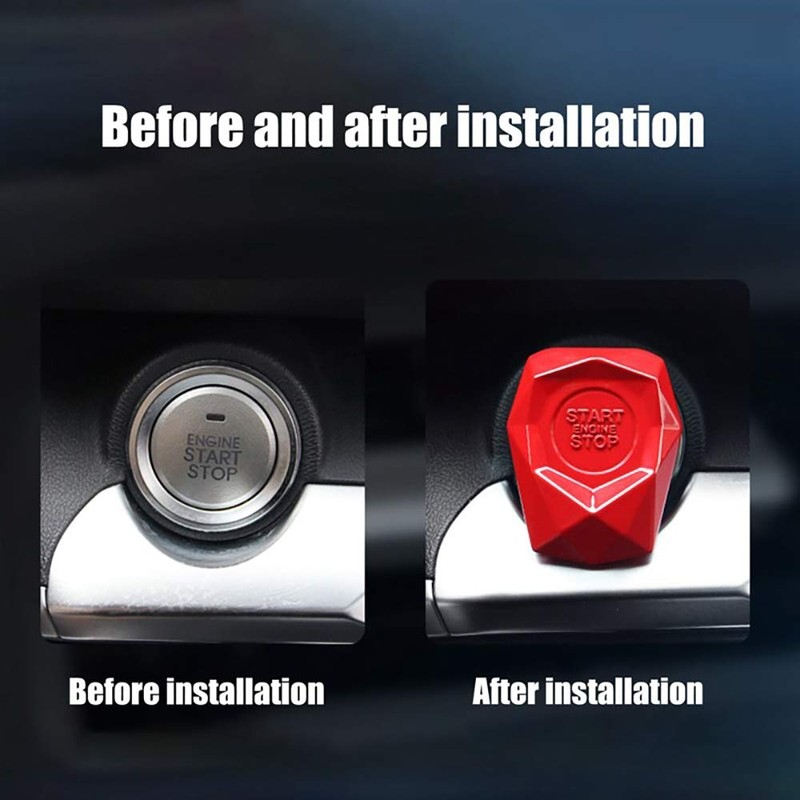 Riloer Engine Start/Stop Button Cover, Push to Start Button Ignition