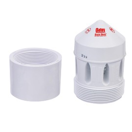 Oatey 39223 500 Stack DFU Capacity Straight PVC Schedule 40 Adapter Air Admittance Valve, 3 in. – 4 in. 160 Branch, Black/White