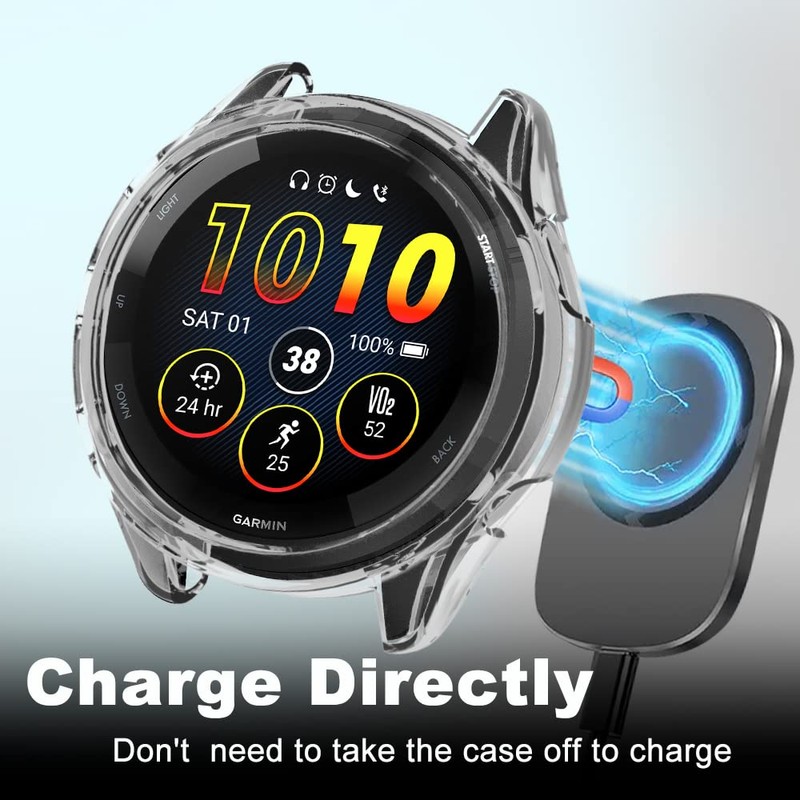 KeeFos Protective Case Compatible with Garmin Forerunner 265, TPU Case