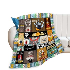 Bowling Blanket Bowling Throw Blanket Gifts for Bowling Lovers Women Men Boys Girls Kids Adults Super Soft Cozy Plush Fluffy Fuzzy Fleece Blanket Home Decor 40''X50''