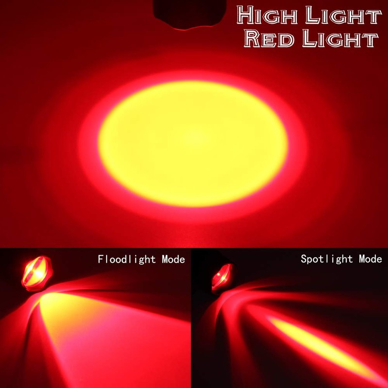 DARKBEAM Red Light Flashlight Tactical LED Rechargeable, Zoomable Portable Handheld