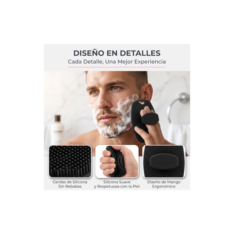 Cepillo de Silicona para Cuerpo 4 Pcs, Cepillo Corporal para