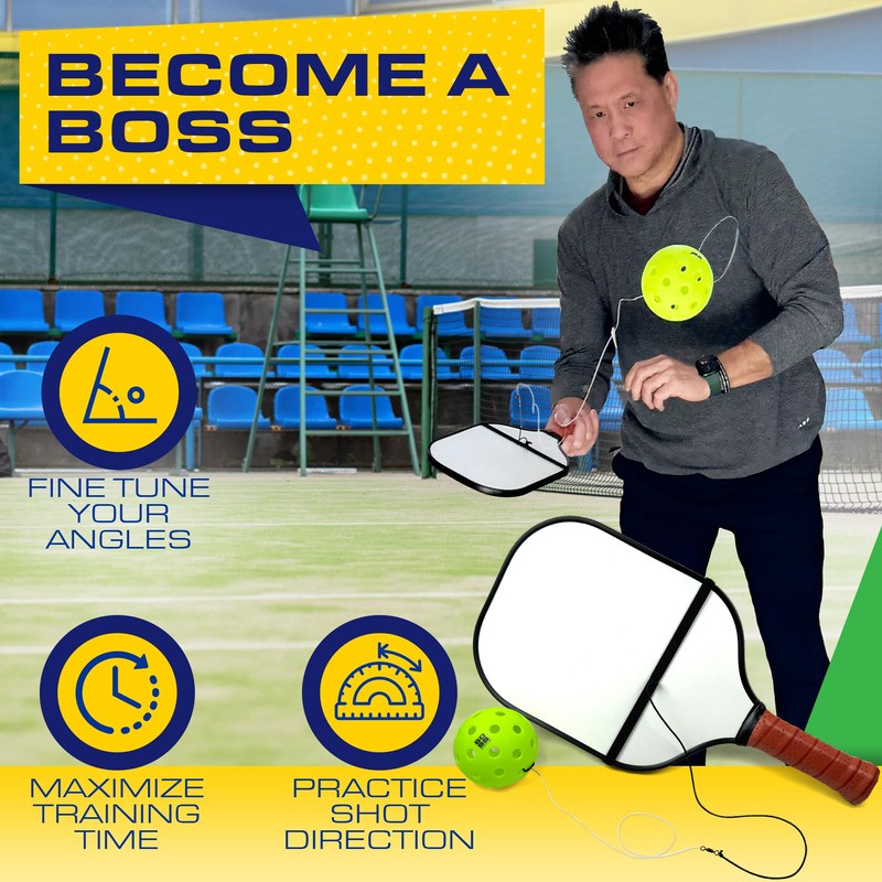 BOSSpickle Pickleball Trainer for Drop Practice. Pickleball Trainer Ball with