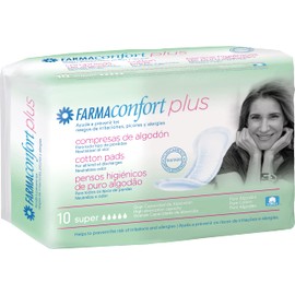 FarmaconfortPlus Algodon Super Incontinence Pads (Pack of 10)