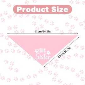 YBEATY Big Sister Dog Bandana Pink Pet Dog Bandana Dogs Scarf Accessories Pet Cat Baby Announcement Colorful Washable Triangle Scarf Funny Dress up Pets Bandanas Accessories for Small Medium Large