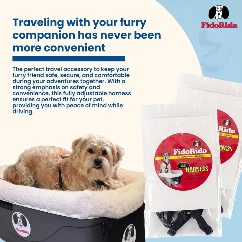 FidoRido Dog Car Seat Harness - Secure & Comfortable Travel