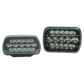 Mogankey Black Pair 7x6 5x7 Led Headlights Hi/Low Sealed Beam Compatible with Chevy Express Cargo Van 1500 2500 3500 Jeep Toyo-ta Pickup Dodge For-d F 250 E 350 Replacement 6052 6054 H5054 H6054