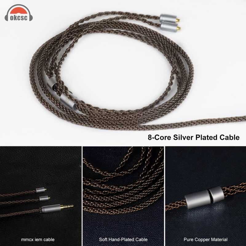 OKCSC ZT8 MMCX Cable Replacement Upgrade Cable for Shure SE215