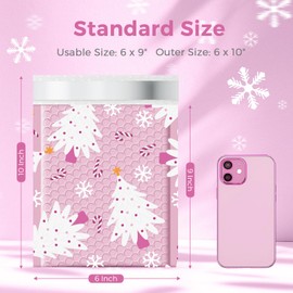 Metronic Bubble Mailers 6x10 Inch 50 Pack Christmas Cute Bubble Mailers Waterproof Padded Envelopes Mailing Envelopes Bubble Padded for Shipping Christmas Day Gift, Jewelry,Makeup, Small Items