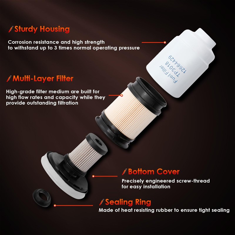 6.6L Duramax Diesel Fuel Filter with Head Assembly│Replacement For 2005-2012
