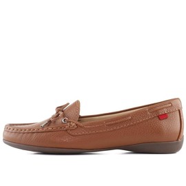Marc Joseph New York Womens Casual Comfortable Genuine Leather Lightweight Driving Moccasins Classic Fashion Tie Bow Slip On Ladies Driving Loafer Flat Shoes Cognac Grainy 5