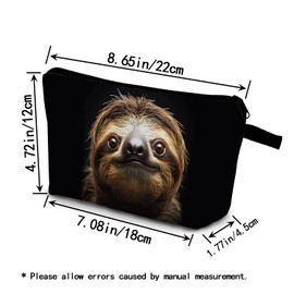 YULUENZE Kawaii Sloth Gift Sloth Makeup Bag Cute Small Organizer Bag with Zipper Lovely Sloth Cosmetic Bag Birthday Gifts for Sloth Lovers Women Sisters Friends