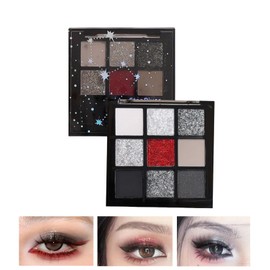 Punk Smokey Glitter Eyeshadow 9 Colors, Sweet Cool Dark Eyeshadow Palette, Rose Cool Palette, Black Eyeshadow Palette - 11# Smoky Rose