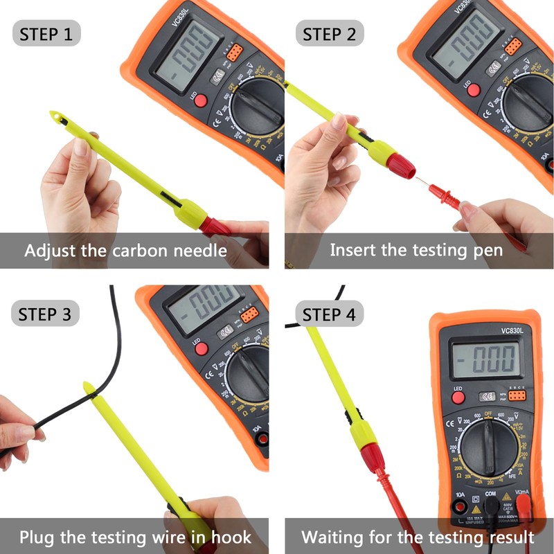 Wire Piercing Probe, Extended 2MM Banana Plug Insulation Piercing Clip
