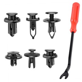 SEMIMO 120 Pcs Plastic Car Rivet Clips, 6 Types, Bumper Fasteners, Fenders, Fasteners, Push in Ford, Black