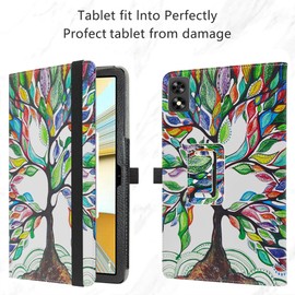 MAMA MOUTH Compatible with UMIDIGI G3 Case,Slim Folio Folding Stand PU Leather Cover for UMIDIGI G3 Tab/UMIDIGI G2 Tab/UMIDIGI G1 / foxxd c10 / UMIDIGI G3 Tab Ultra 10.1 Inch Tablet,Love Tree